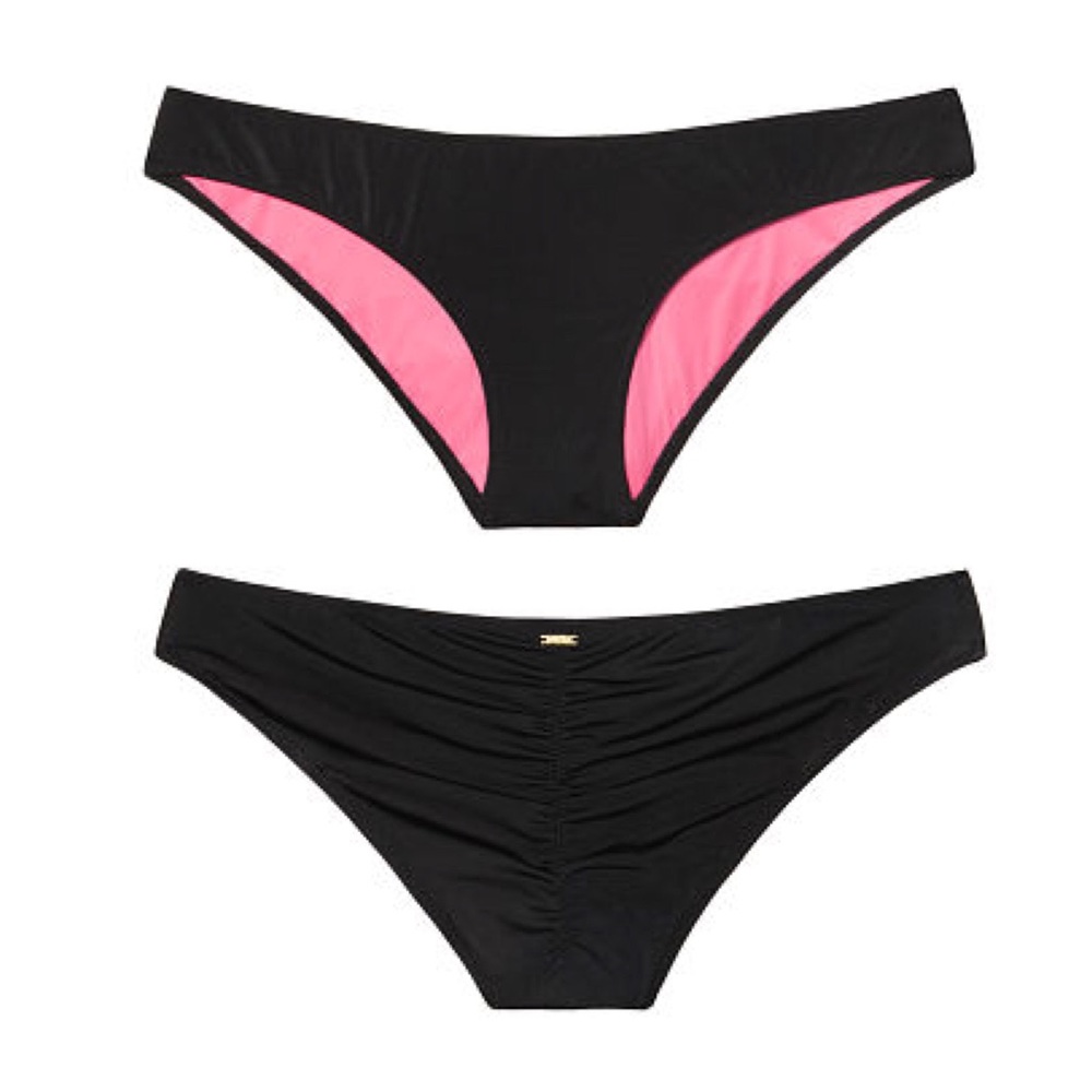 PINK Triangle Top & Ruched Bottom Bikini Set - Picture 2 of 4